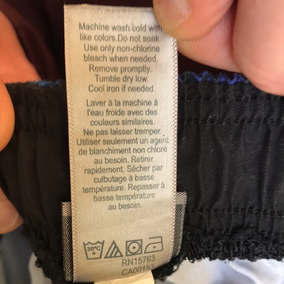 Champion Black w/ Teal & Multi Blue Trim Mens Swim Trunks, Size Small - Picture 5 of 5